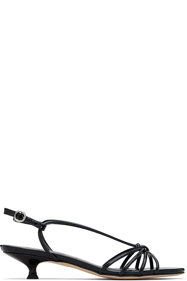 Aeyde — Black Amara Patent Leather Heeled Sandals