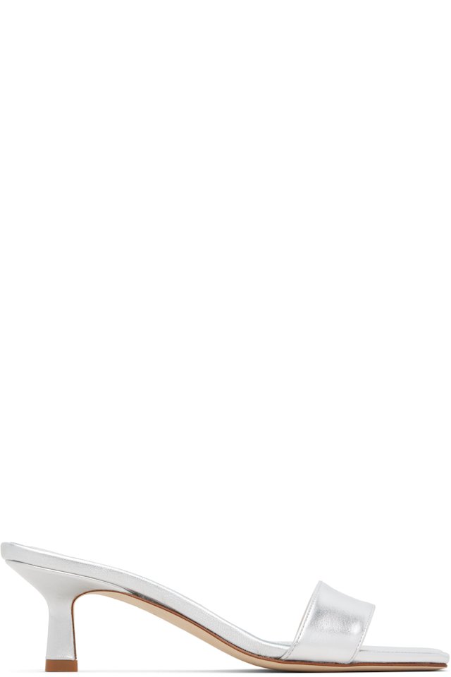 Aeyde — Silver Gilly Leather Heeled Sandals