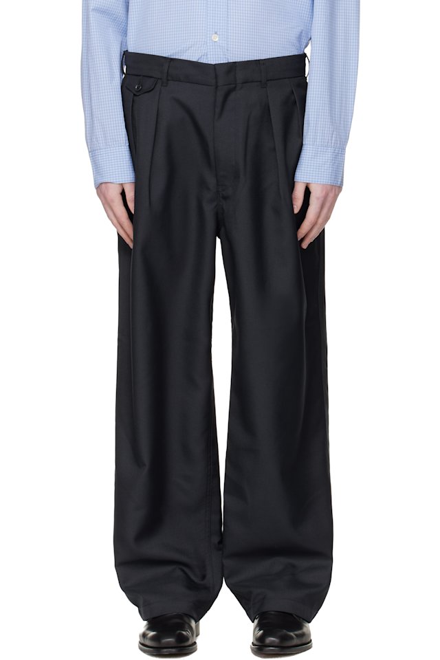 nanamica — Navy Polyester Twill Club Trousers