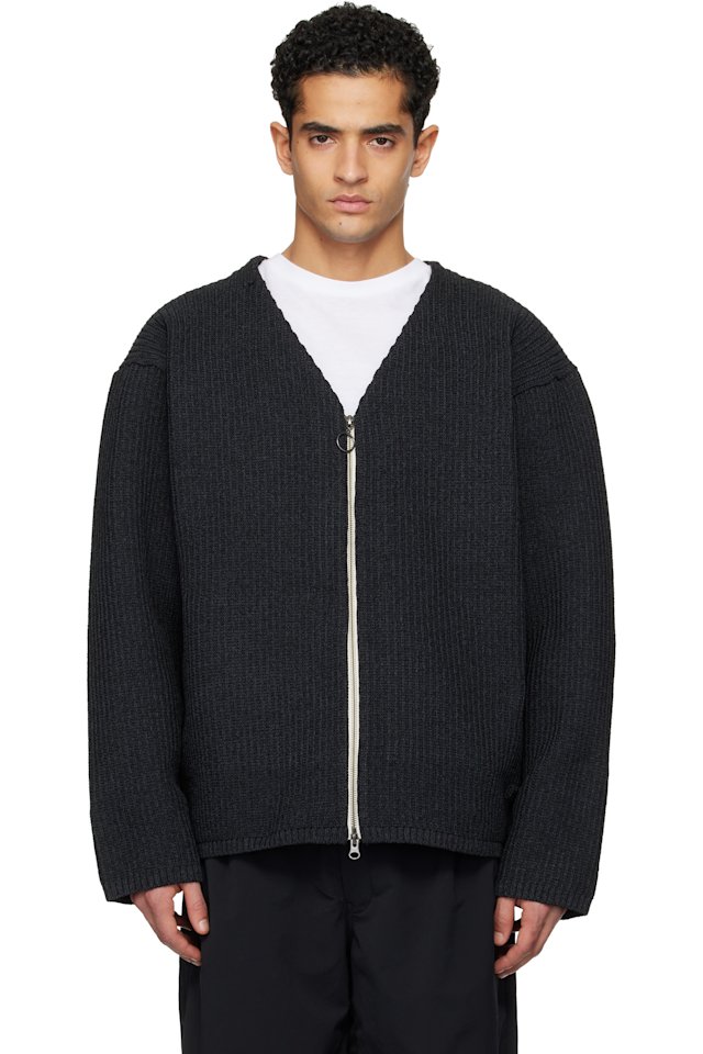 nanamica — Black OOAL 5G Zip Cardigan
