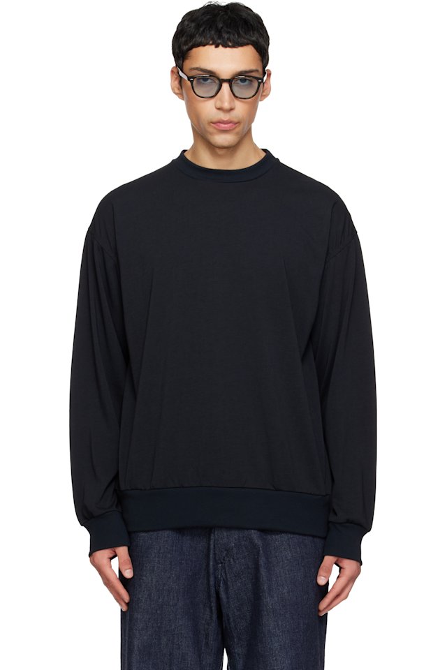 nanamica — Black Polyester Jersey L/S T-shirt