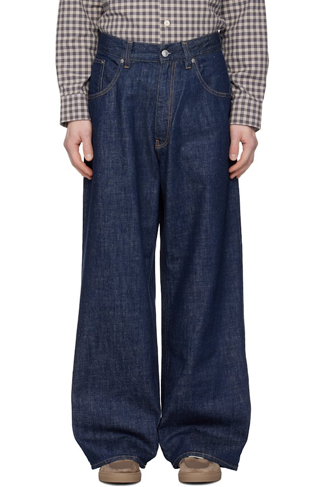 Sunflower — Navy Super Wide Jeans