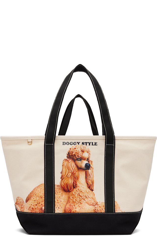 Stella McCartney — Beige & Black Jeff Koons Edition Large N/S Tote