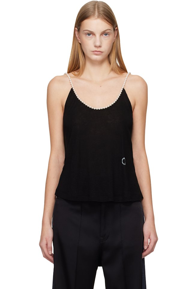 Stella McCartney — Black Pearl Embroidery Top