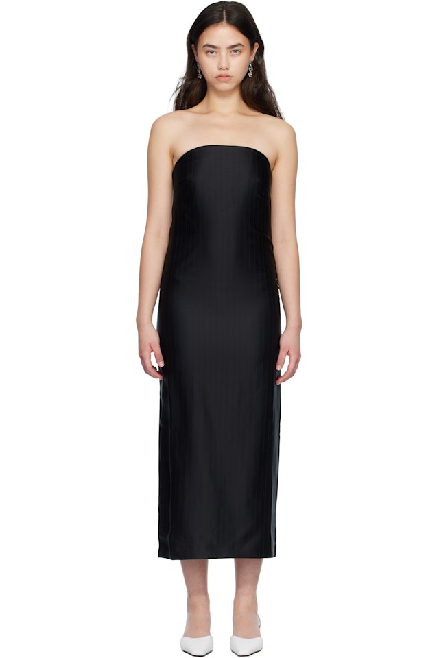 Loulou de Saison — Black GIULIA Bustier Midi Dress