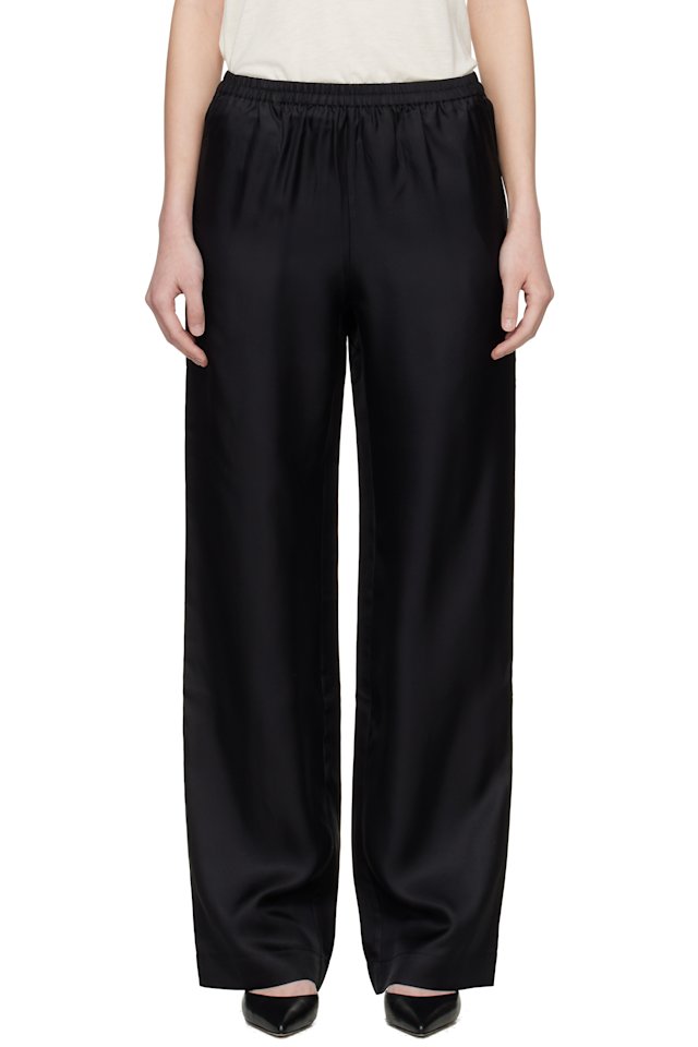 Loulou de Saison — Black Alera LDS Silk Twill Trousers