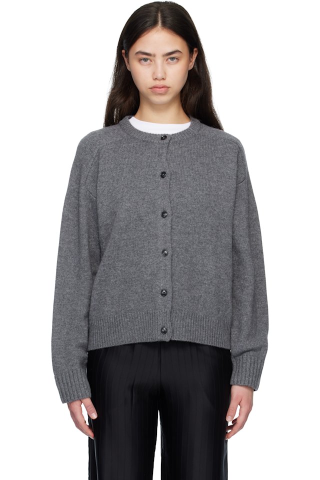 Loulou de Saison — Gray AIDAR LDS Wool Cashmere Cardigan