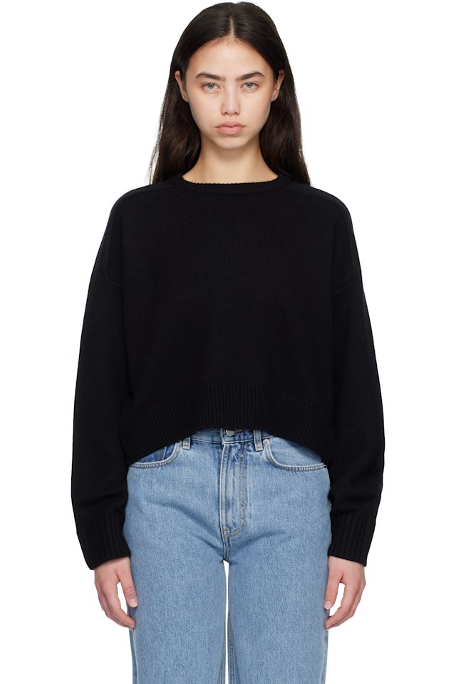 Loulou de Saison — Black BRUZZI LDS Cropped Sweater