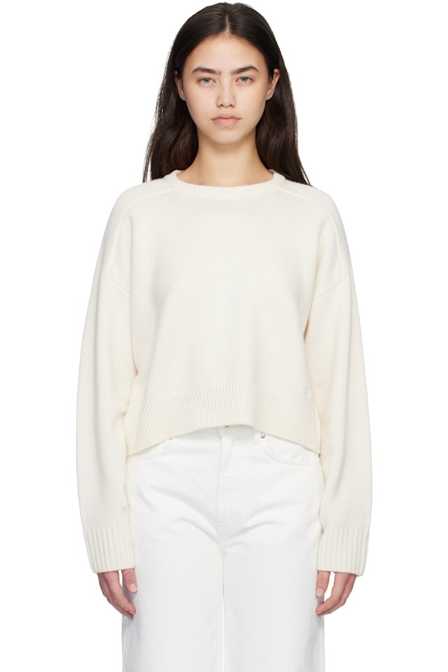 Loulou de Saison — Off-White BRUZZI LDS Cropped Sweater