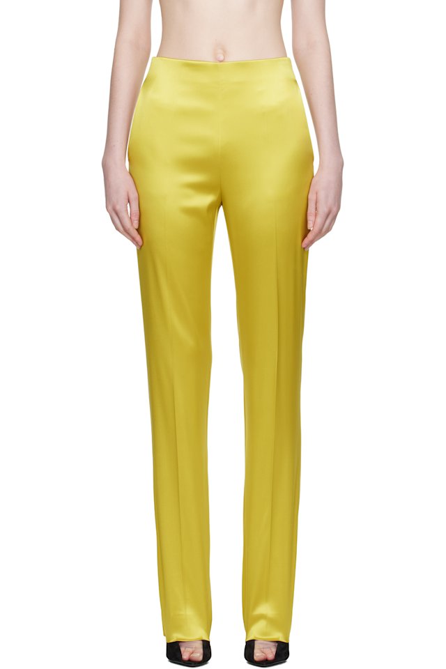 Valentino — Yellow Double Duchesse Stretch Trousers