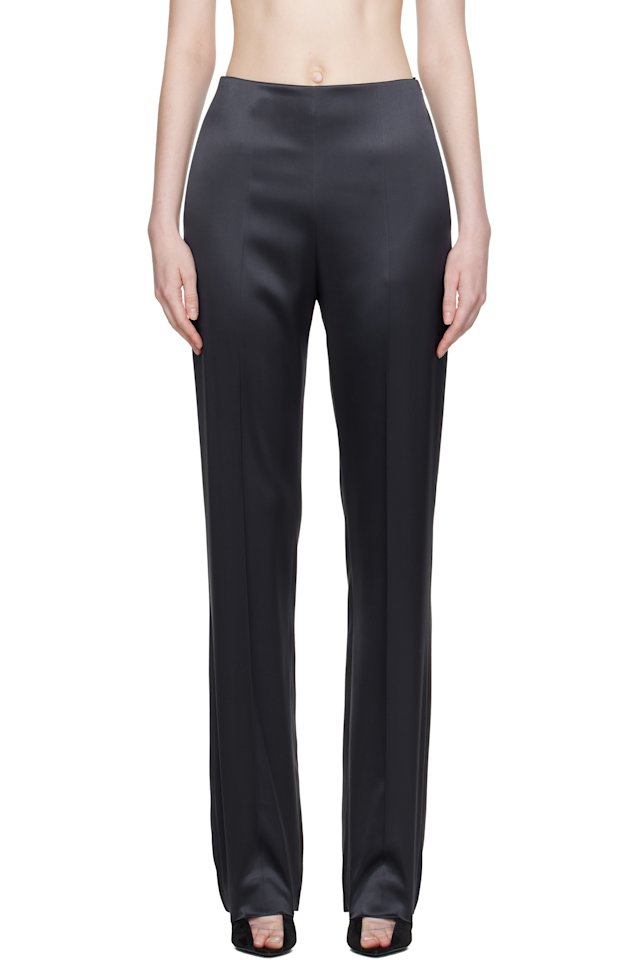 Valentino — Gray Double Duchesse Stretch Trousers