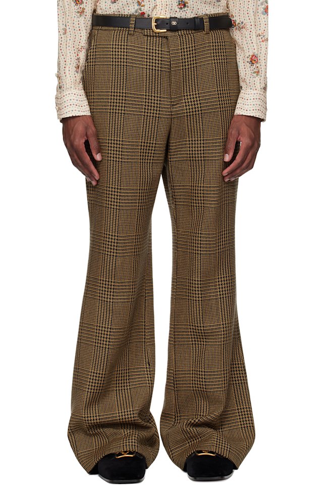 Valentino — Brown Glen Check Trousers