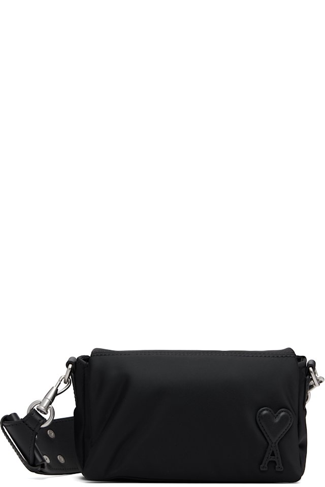 AMI Paris — Black Nylon Marcel Lunch Box Bag