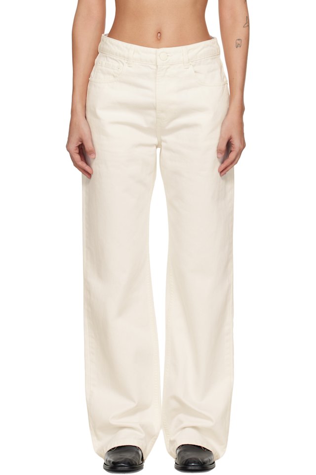 AMI Paris — Off-White Cotton Large Fit Jeans