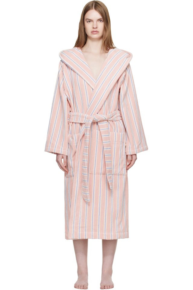 Tekla — Pink Terry Hooded Bathrobe