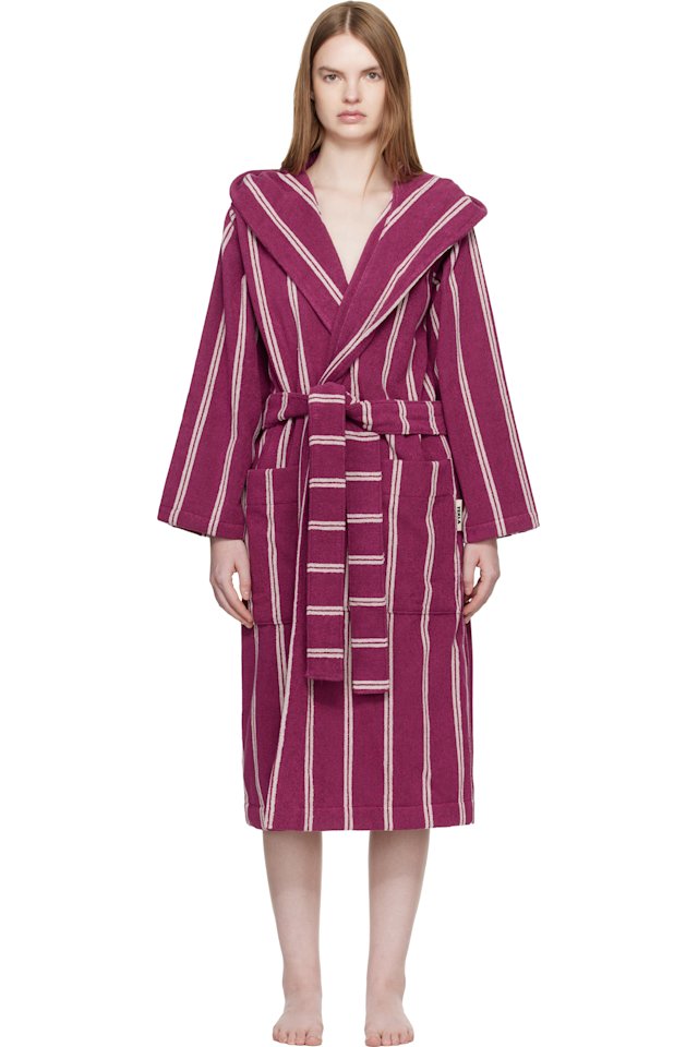 Tekla — Purple Terry Hooded Bathrobe