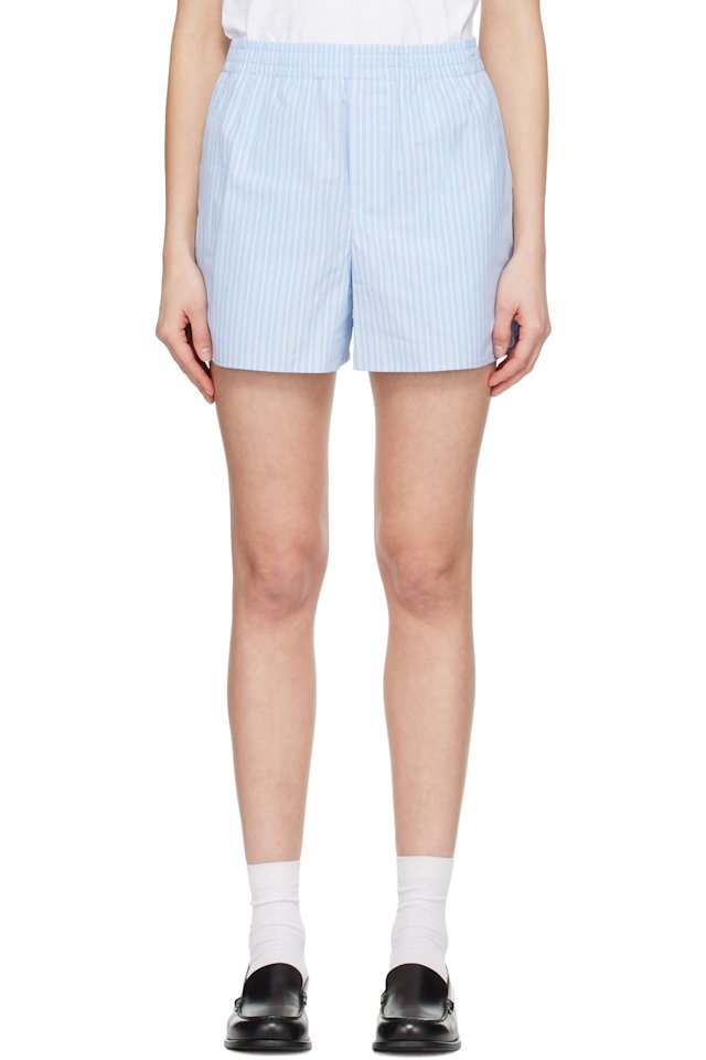 AMI Paris — Blue Cotton Elasticated Shorts