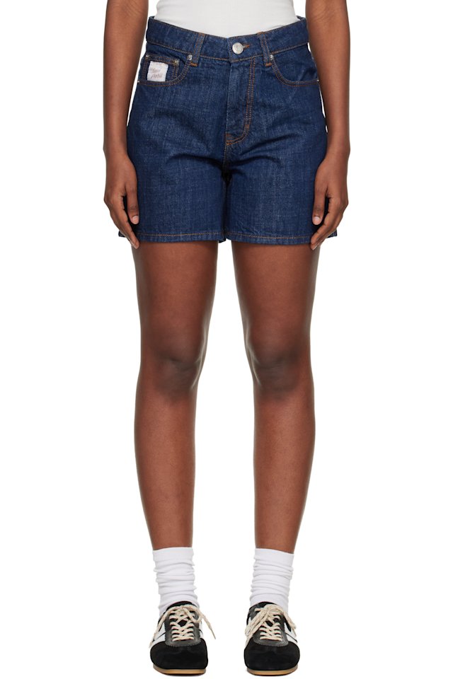 AMI Paris — Blue Ami Paris Heritage Cotton Denim Shorts