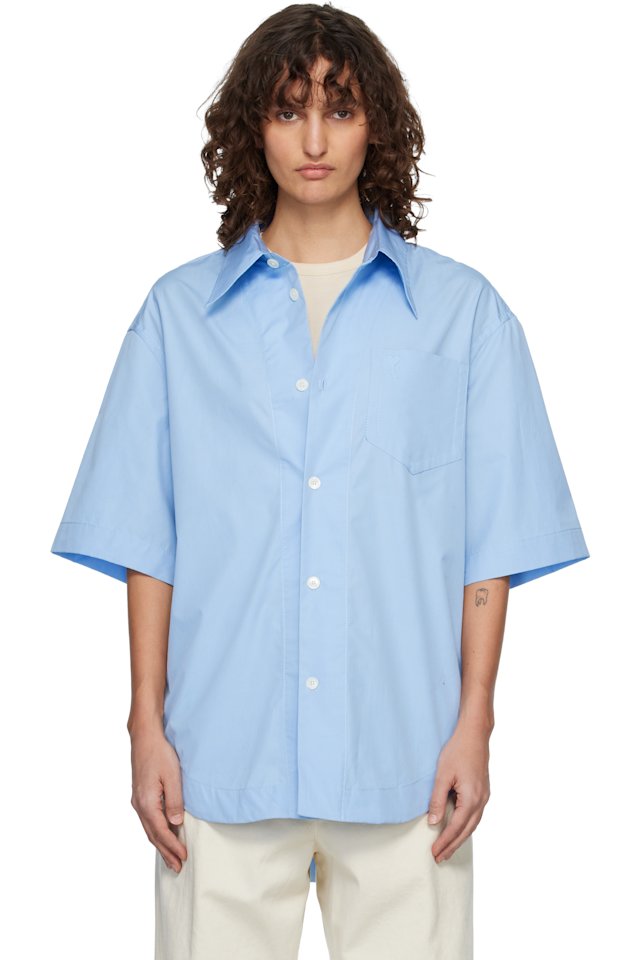 AMI Paris — Blue Short Sleeve Wide Shirt