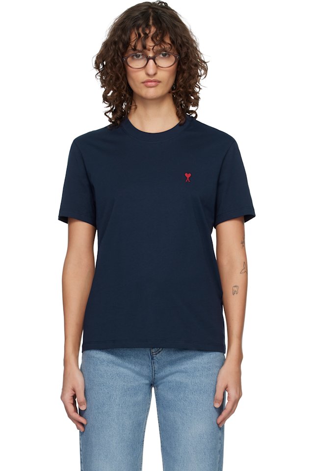 AMI Paris — Navy Ami de Coeur T-shirt