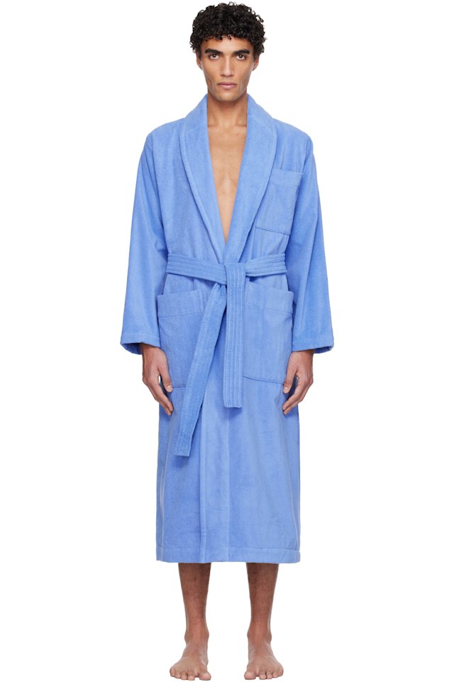 Tekla — Blue Terry Classic Bathrobe