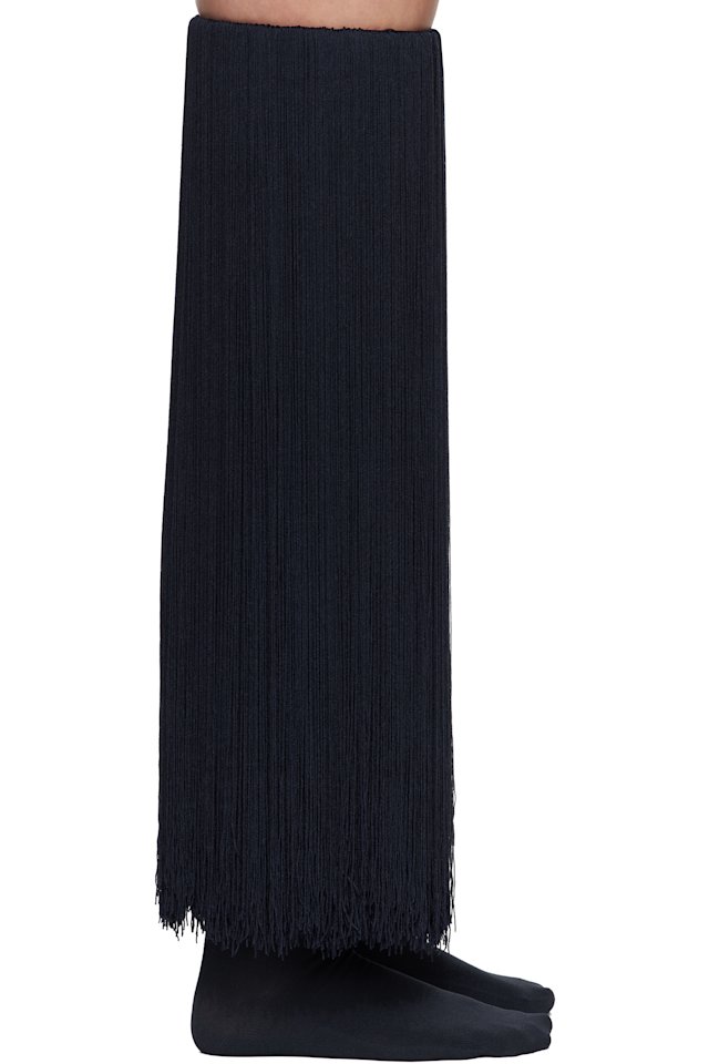 ALAÏA — Navy High Fringed Socks