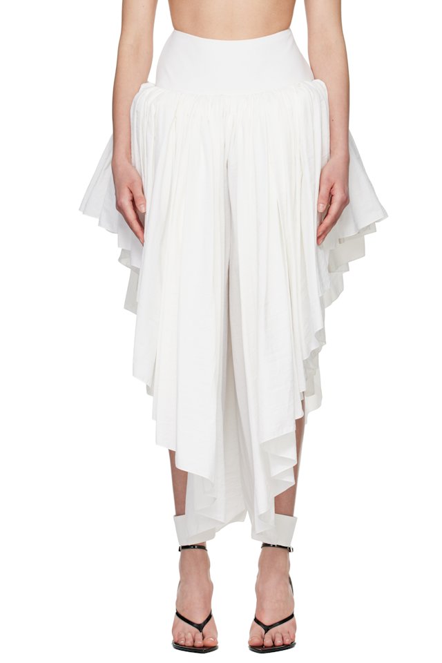 ALAÏA — White Nylon Maxi Petticoat Midi Skirt