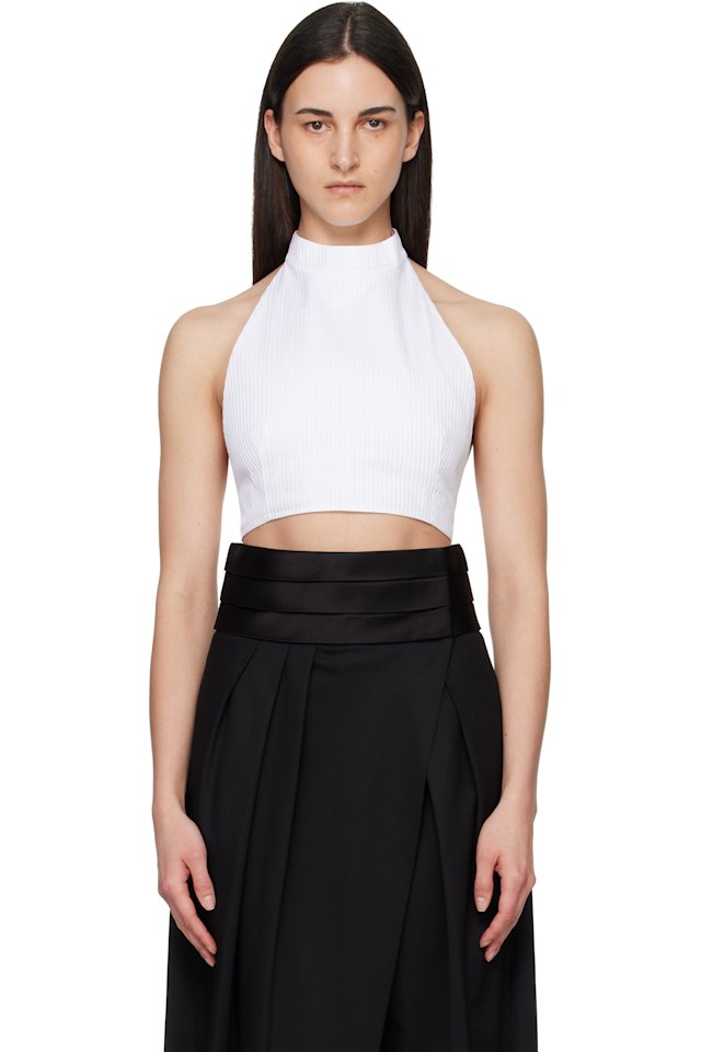 ALAÏA — White Cotton Poplin Top