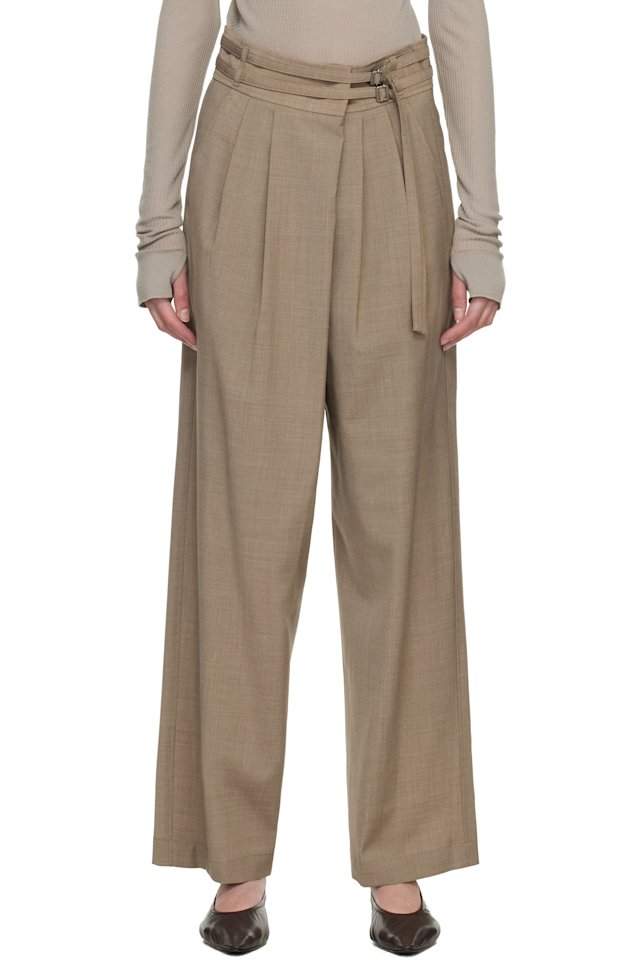 LE17SEPTEMBRE — Brown Overwrap Wide Trousers