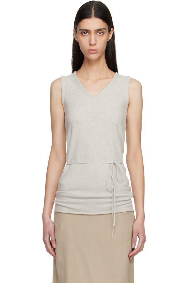 LE17SEPTEMBRE — Gray Long Scoop Sleeveless Tank Top
