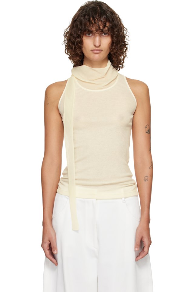 LE17SEPTEMBRE — Off-White Scarf Sleeveless Jersey Top