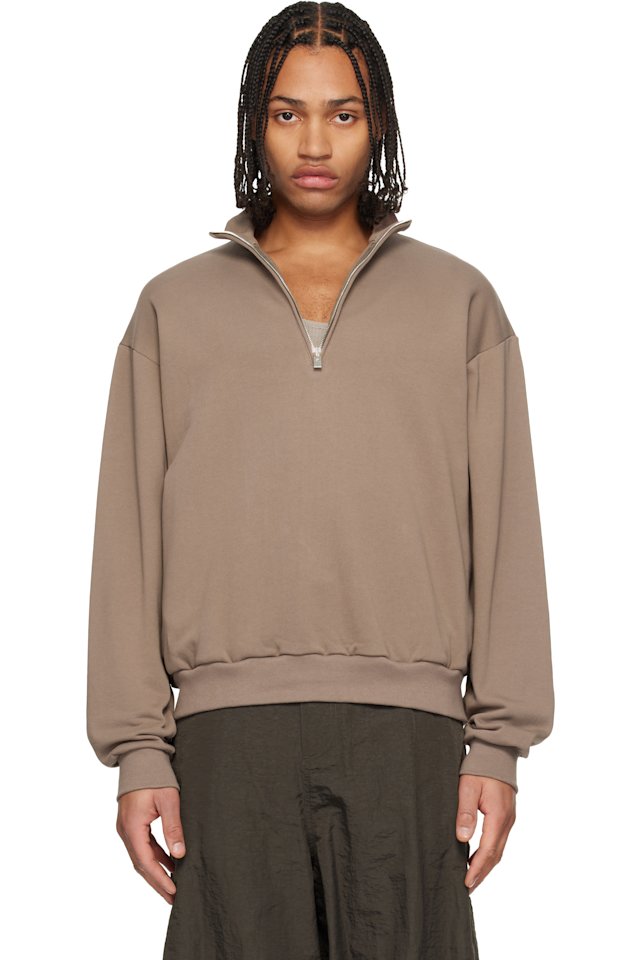 LE17SEPTEMBRE — Brown Half-Zip Sweatshirt