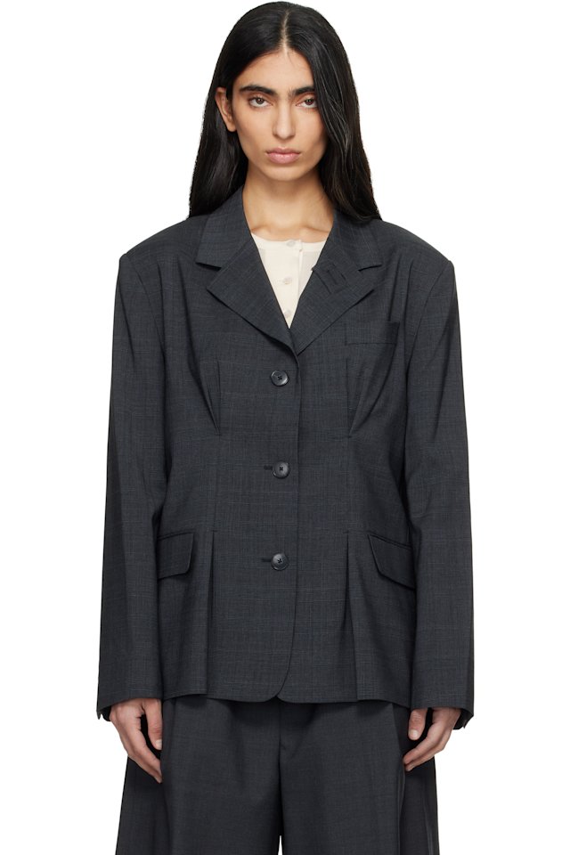 mfpen — Gray Inverted Pleat Blazer