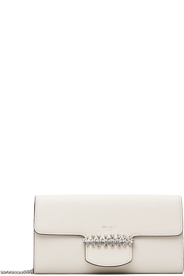 Jimmy Choo — White Bing Wallet Chain Bag
