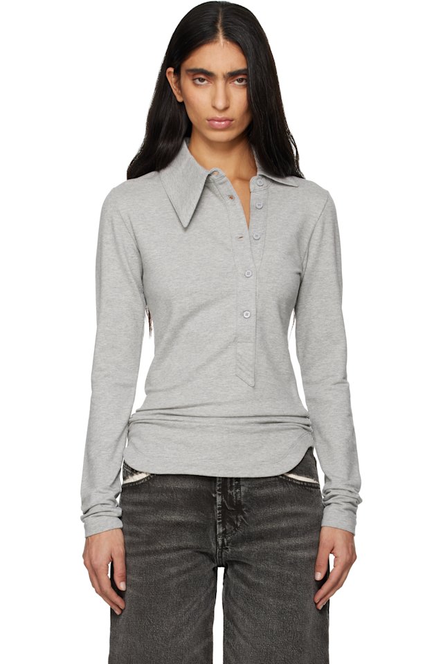 The Attico — Grey Light American Fleece Polo