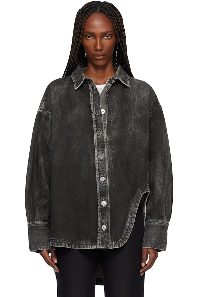 The Attico — Black Diana Denim Shirt