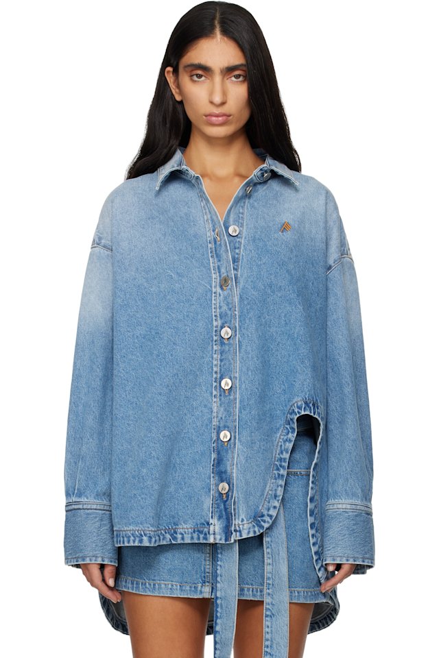 The Attico — Blue Diana Denim Shirt