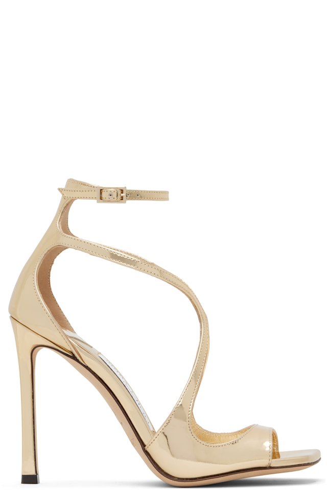 Jimmy Choo — Gold Azia 110 Heeled Sandals