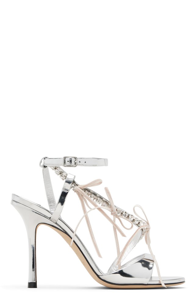 Jimmy Choo — Silver Lula 100 Heeled Sandals