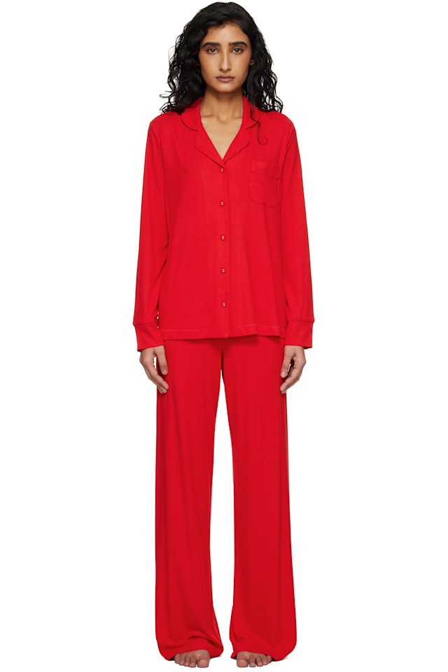 SKIMS — Red Soft Lounge Sleep Pyjama Set