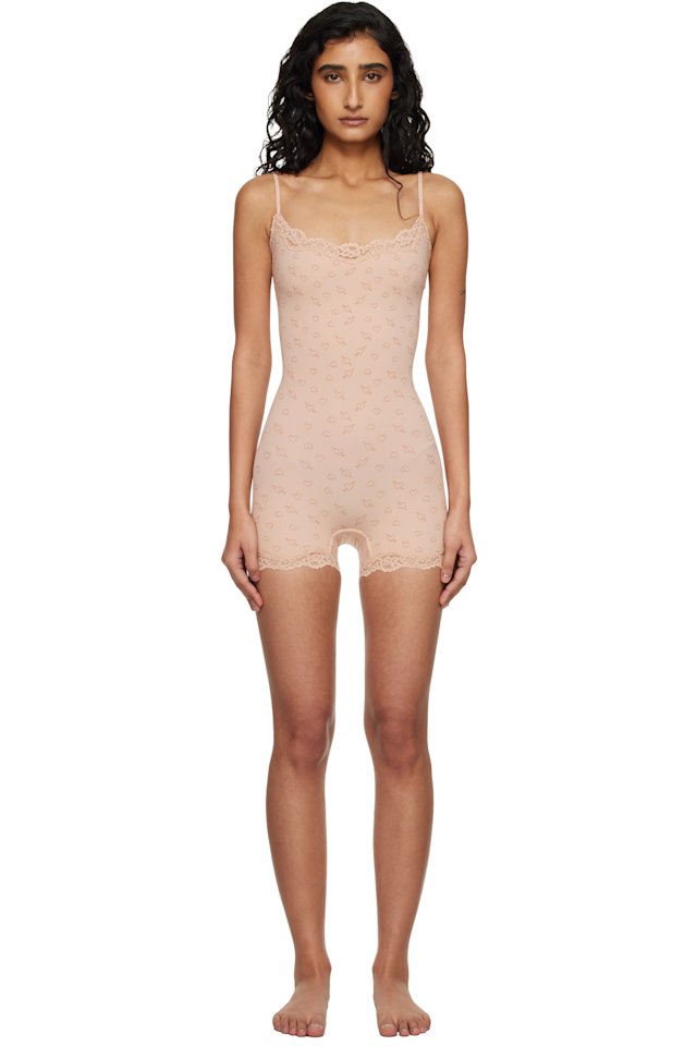 SKIMS — Beige Fits Everybody Lace Onesie Romper