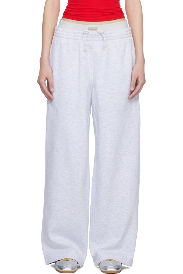 SKIMS — Gray Cotton Fleece Oversized Double Waist Sweatpants