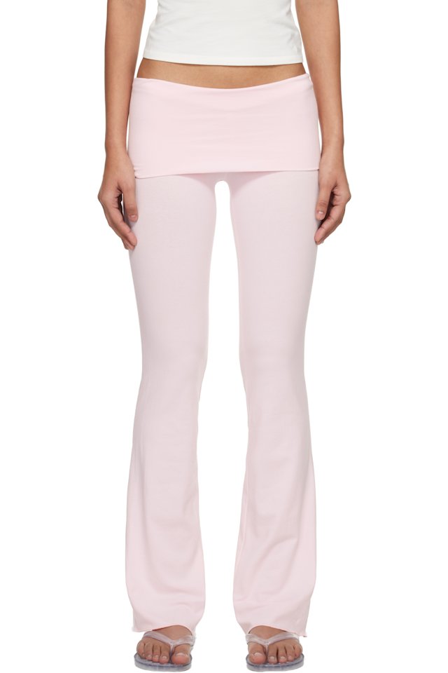 SKIMS — Pink Cotton Jersey Foldover Lounge Pants