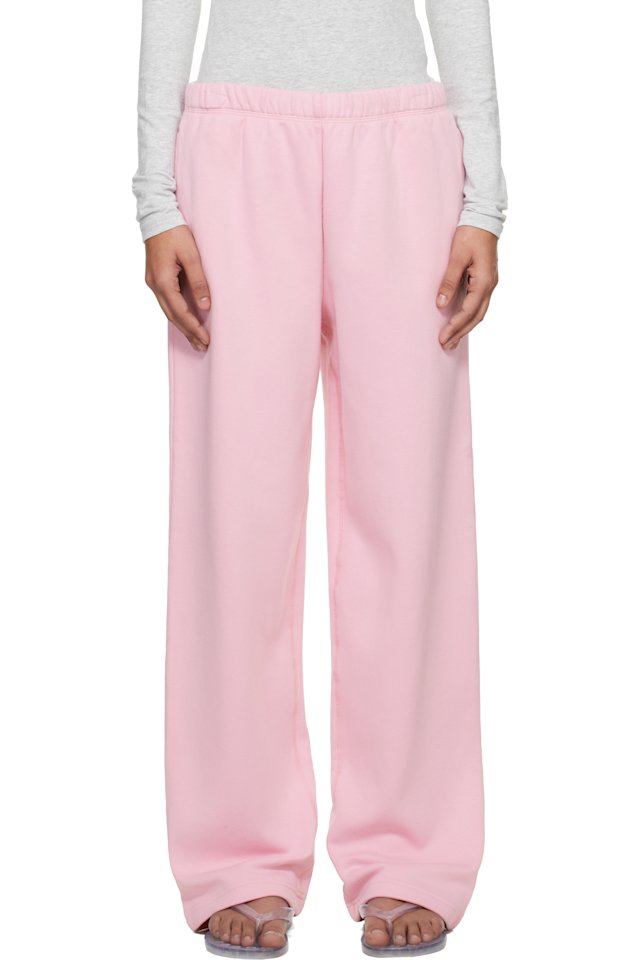 SKIMS — Pink Cotton Fleece Classic Straight Leg Lounge Pants