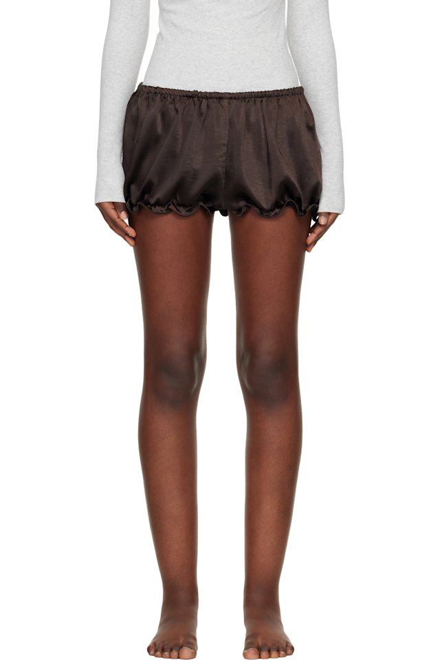SKIMS — Brown Lightweight Satin Bloomer Shorts
