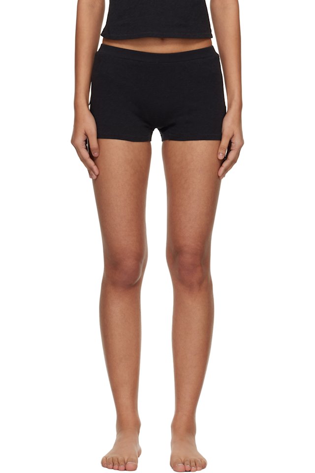SKIMS — Black 'Worn In Jersey' Heart Micro Shorts