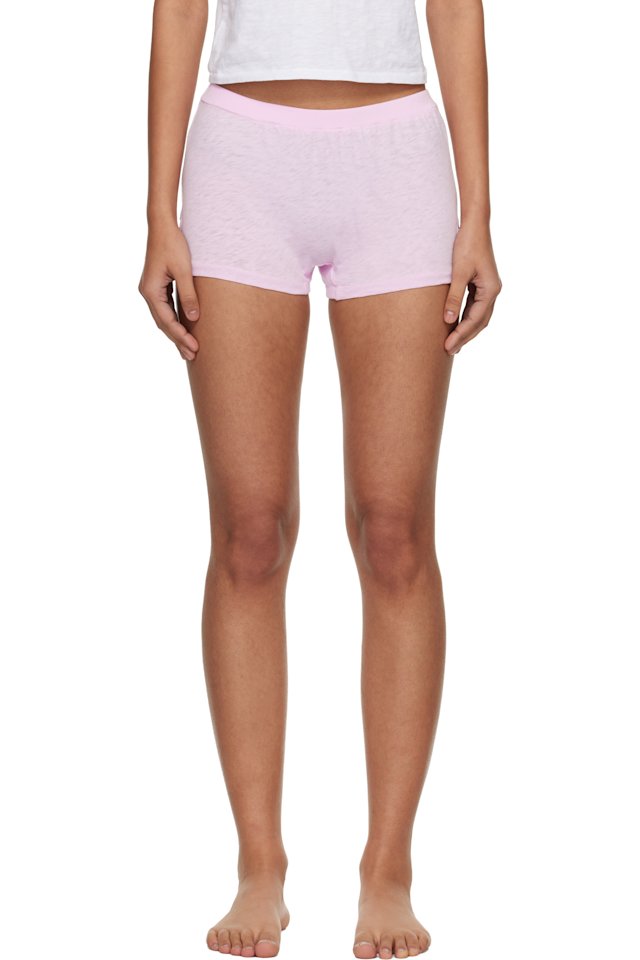 SKIMS — Pink 'Worn In Jersey' Heart Micro Shorts