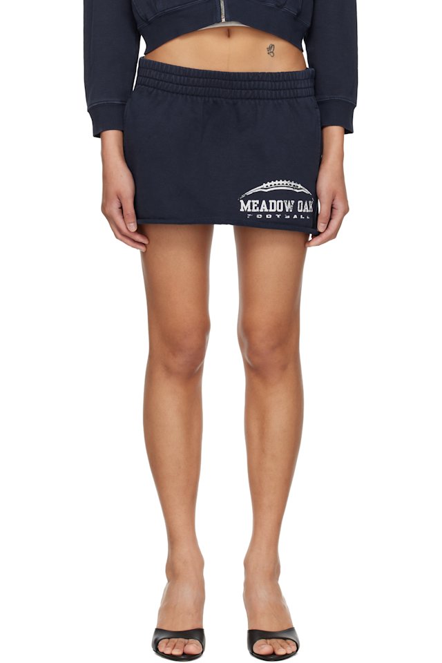 SKIMS — Navy Boyfriend Fleece Miniskirt