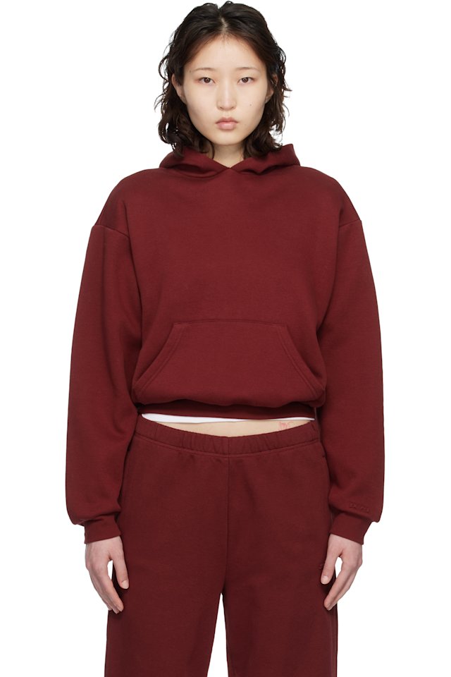 SKIMS — Burgundy Cotton Fleece Classic Hoodie
