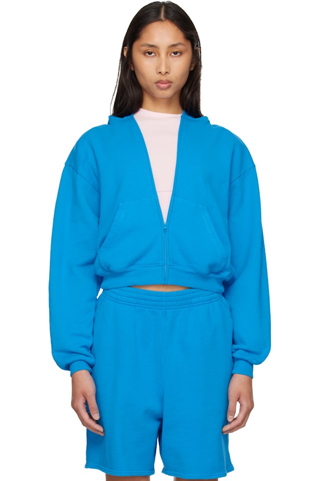 SKIMS — Blue French Terry Zip Up Hoodie